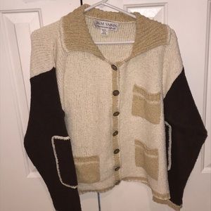 J&M Varon Cream, Tan, and Brown Sweater
